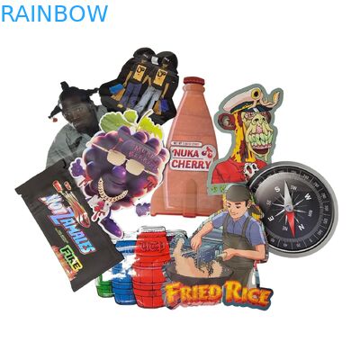 খাওয়ানো 3.5 গ্রাম মাইলার ব্যাগ জিপলক বিশেষ আকৃতির ক্যান্ডি হার্ব বিস্কুট গাম্মি প্যাকেজিং