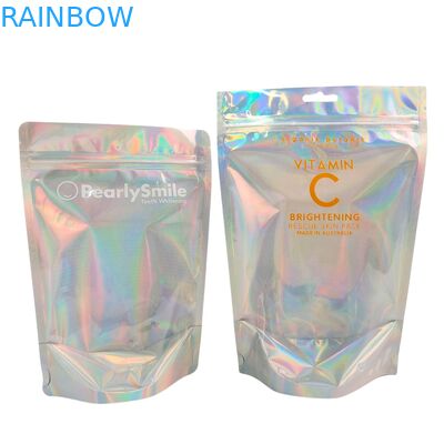 কাস্টমাইজড হলোগ্রাফিক কালার ব্যাগ, গন্ধ নিরোধক এবং পুনরায় সিলযোগ্য বৈশিষ্ট্য সহ ফয়েল পাউচ ব্যাগ