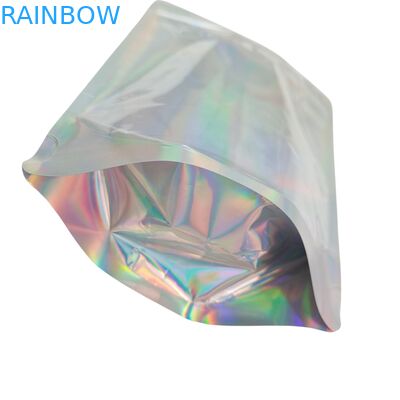 কাস্টমাইজড হলোগ্রাফিক কালার ব্যাগ, গন্ধ নিরোধক এবং পুনরায় সিলযোগ্য বৈশিষ্ট্য সহ ফয়েল পাউচ ব্যাগ