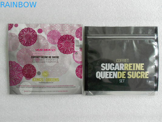 পিইটি / AL / PE, OPP / AL / PE টিয়ার নোট, জিপ লক সঙ্গে প্রসাধনী প্যাকেজিং ব্যাগ