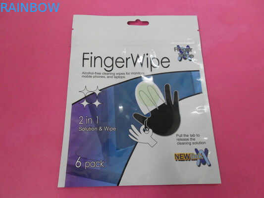 অ - ফুটো PET / AL / PE মুখের অঙ্গুলি জন্য হ্যাং হোল সঙ্গে প্রসাধনী প্যাকেজিং ব্যাগ