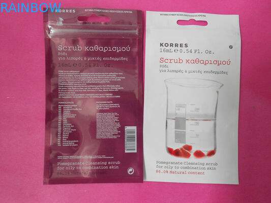 নিজস্ব পিট / AL / PE, OPP / AL / PE সঙ্গে কাস্টমাইজড ফ্ল্যাট প্রসাধনী প্যাকেজিং ব্যাগ