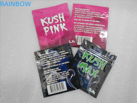 পানি - প্রমাণ 100 মাইক্রন পিইটি / ভিএমপিইটি / পিই হার্বাল ধূপ প্যাকেজিং