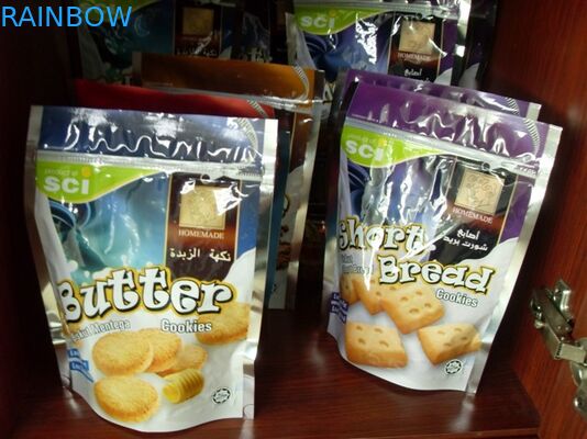 130mic পিইটি / AL / NY / PE উপরের গসেট ব্যাগ স্ট্যান্ড আপ