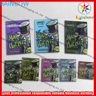 অ্যালুমিনিয়াম ফয়েল ভেষজ ধূপ জিপ প্লাস্টিক ব্যাগ জিপার সঙ্গে পুনর্ব্যবহৃত