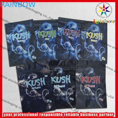 কুশ অ্যালুমিনিয়াম ফয়েল জিপ প্লাস্টিকের ব্যাগ, ভেষজ ধূপ রঙিন জipper ব্যাগ