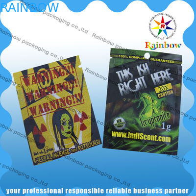 তাপ সীল প্লাস্টিক হার্বাল incens ব্যাগ, অ্যালুমিনিয়াম ফয়েল ব্যাগ Ziplock