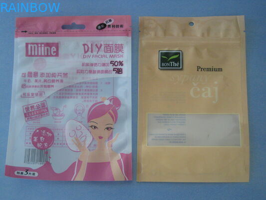 জিপ লক সঙ্গে অ্যালুমিনিয়াম ফয়েল কসমেটিক প্যাকেজিং ব্যাগ BPA বিনামূল্যে