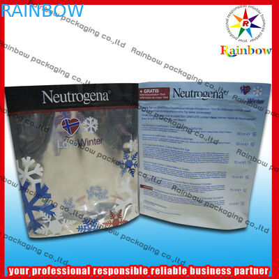 ফয়েল স্ট্যান্ড আপ প্রসাধনী প্যাকেজিং ব্যাগ পার্ল পাউডার জন্য জিপলক সঙ্গে পুনর্ব্যবহৃত