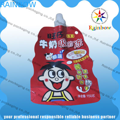 প্লাস্টিক স্ট্যান্ড আপ স্পাউট পাউচ প্যাকেজিং দুধের জন্য বায়োড্রেগ্যাডেবেল