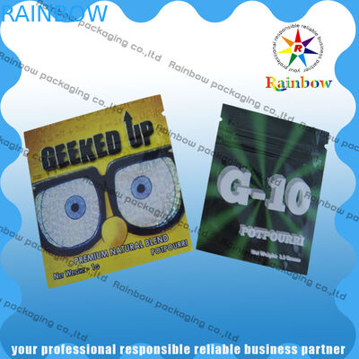 Down2earth / Geeked আপ / ডায়াবলো গোল্ড হার্বাল ধূপ জিপ প্লাস্টিক ব্যাগ আর্দ্রতা প্রুফ