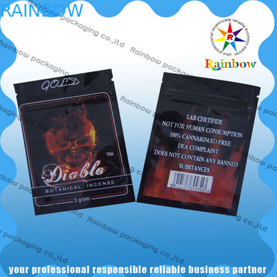 Down2earth / Geeked আপ / ডায়াবলো গোল্ড হার্বাল ধূপ জিপ প্লাস্টিক ব্যাগ আর্দ্রতা প্রুফ