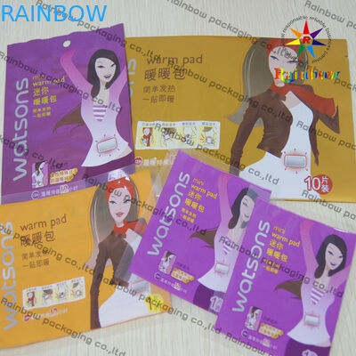 জিপ লক প্লাস্টিক প্রসাধনী কমপ্যাক্ট প্যাকেজিং গরম প্যাড জন্য ফ্ল্যাট