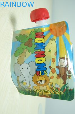 সম্পূর্ণ মুদ্রণ সঙ্গে কাস্টম উপাদান শিশুর খাদ্য অ্যালুমিনিয়াম ফয়েল স্পাউথ পাউন্ড প্যাকেজিং