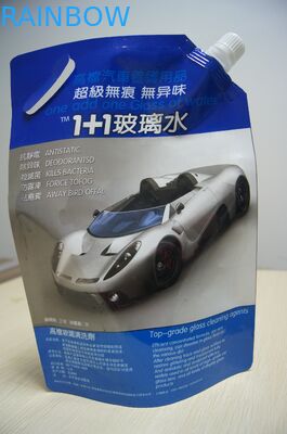 পোষা / এনওয়াই / PE রঙীন নরম স্ট্যান্ড আপ স্পুথ পাউচ প্যাকেজিং Liguid জন্য হ্যান্ডেল সঙ্গে