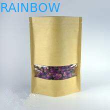 150 গ্রাম ক্যাপাসিটি স্বচ্ছ উইন্ডো সঙ্গে কাস্টমাইজড কাগজ ব্যাগ জিপার