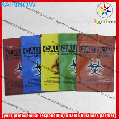 পুনর্ব্যবহারযোগ্য রঙিন ভেষজ ধূপ ব্যাগ Ziplock Gravure মুদ্রণ