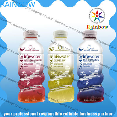 বোতল সঙ্কুচিত মোড়ানো আলিঙ্গন কাস্টম মুদ্রণ তাপ সংবেদনশীল জলরোধী পান