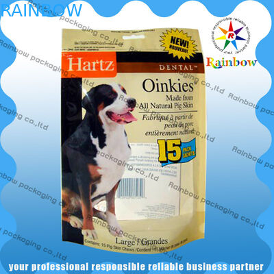 কুকুর স্বনির্ধারিত পোষা খাদ্য ব্যাগ নীচে Gusset এবং জipper সঙ্গে পুনর্ব্যবহৃত