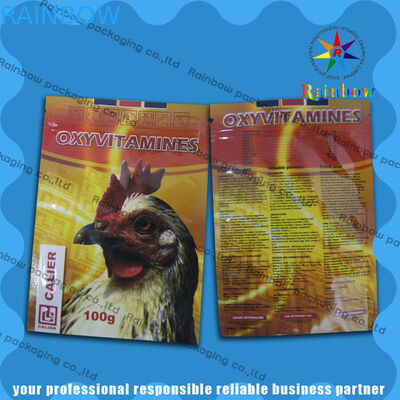 সাইড গসেট সঙ্গে রঙিন মুদ্রণ পোষা খাদ্য পাউন্ড কুকুর / বিড়াল / গবাদি পশু / চিকেন জন্য