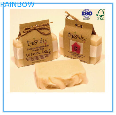 পুনর্ব্যবহৃত কাগজ সাবান প্যাকেজিং বক্স বন্ধ স্ট্রিং সঙ্গে মুদ্রিত