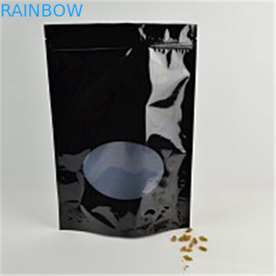 টিয়ার নোট এবং উইন্ডো সহ ফয়েল জিপলক ব্যাগ কাস্টম মুদ্রণ স্ট্যান্ড