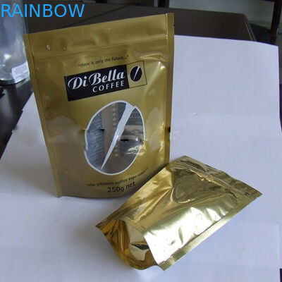 Coffe / চা Moistureproof স্ট্যান্ড পাউন্ড ব্যাগ প্লাস্টিক গোল্ডেন ওভাল উইন্ডো স্ট্যান্ড