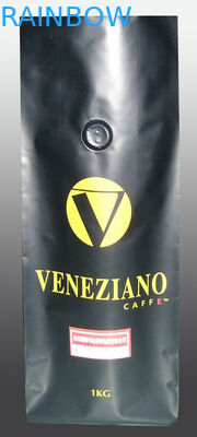 সিলভার ভ্যাকুয়াম সীল চা ব্যাগ প্যাকেজিং ম্যাট ফিনিস Degassing ভালভ সঙ্গে দাঁড়ানো