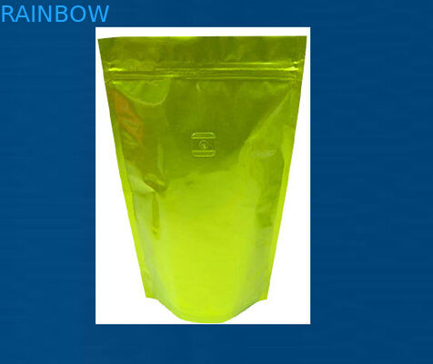 সম্পূর্ণ মুদ্রিত চকচকে চা প্যাকেজিং পাউচ জipper হালকা গোল্ড স্ট্যান্ড আপ