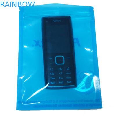 ইলেকট্রনিক পণ্য জন্য নীল স্বচ্ছ তিনটি সাইড সীল এন্টি স্ট্যাটিক ব্যাগ জিপার