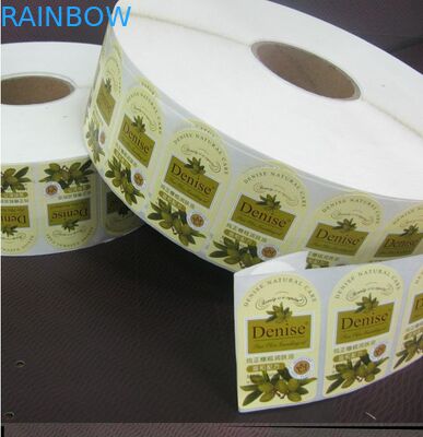 গোলাপী রঙিন PVC সঙ্কুচিত আঠালো লেবেল Laminated চকচকে শেষ / মুদ্রণ shrinkable sleeves