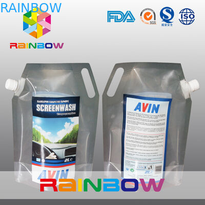 সিলভার স্ট্যান্ড স্পাউড পাউচ হ্যান্ডেল / ল্যাবল সঙ্গে সম্পূর্ণ মুদ্রিত