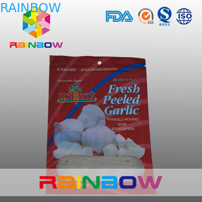 তাজা খোসা রসুন প্লাস্টিকের পাইচ প্যাকেজিং / মায়লার জীপার ব্যাগ