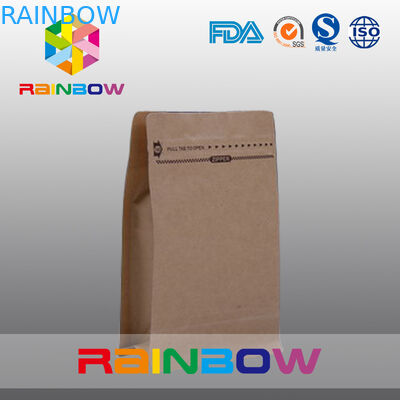 গরুর মাংস Jerky প্যাকেজিং জন্য নিজস্ব প্রাকৃতিক ব্রাউন পেপার ব্যাগ