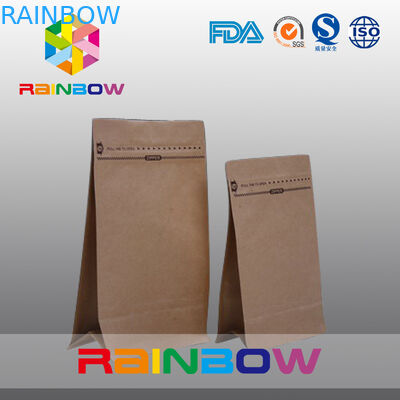 গরুর মাংস Jerky প্যাকেজিং জন্য নিজস্ব প্রাকৃতিক ব্রাউন পেপার ব্যাগ