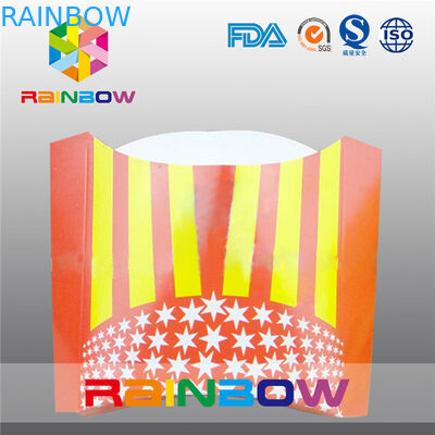 ফরাসি Fries প্যাকেজিং বক্স জন্য নিষ্পত্তিযোগ্য ভাঁজ কাগজ প্যাকেজিং বক্স