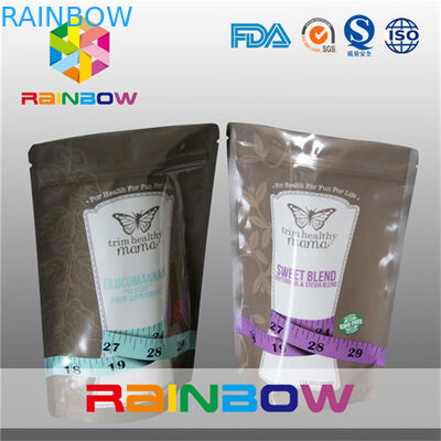 চিনি / খাদ্য প্যাকেজিং জন্য জিমপার সঙ্গে যুক্তিসঙ্গত স্ট্যান্ড আপ ফয়েল পাইচ