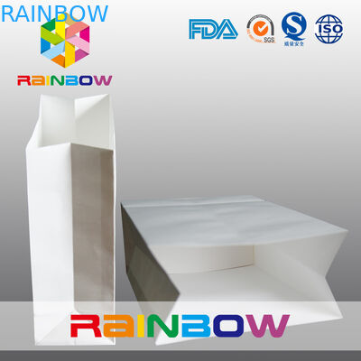 পুনর্ব্যবহৃত স্কয়ার নীচে কাস্টমাইজড কাগজ ব্যাগ / মুদ্রিত কাগজ কেনাকাটা ব্যাগ