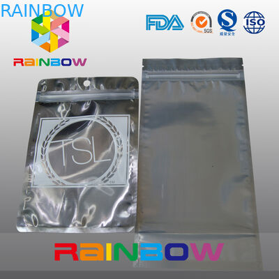 তিন সাইড সীল ফ্রন্ট স্বচ্ছ ব্যাক ফয়েল এন্টি স্ট্যাটিক ব্যাগ জিপার এবং টিয়ার নোট সঙ্গে