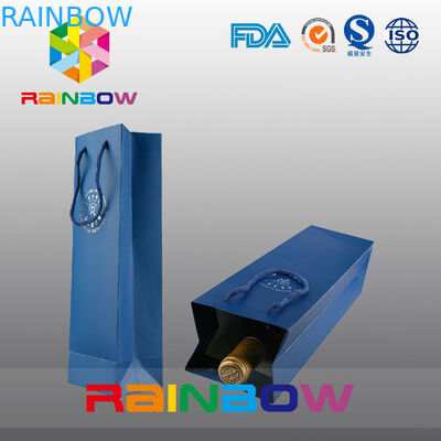 ওয়াইন বোতল কাস্টমাইজড কাগজ ব্যাগ / লোগো মুদ্রণ সঙ্গে কাস্টম মুদ্রিত কড়া কাগজ ব্যাগ