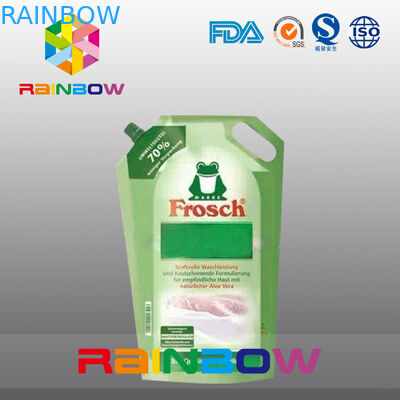 অ্যালুমিনিয়াম ফয়েল লন্ড্রি ডিটারজেন্ট প্যাকেজিং জন্য হাত হোল সঙ্গে স্পাউট পাউন্ড স্ট্যান্ড আপ