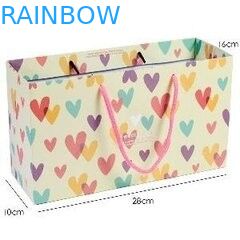 মুদ্রণ ফ্লাট হ্যান্ডেল কraft কাস্টমাইজড কাগজ ব্যাগ হৃদয় সঙ্গে প্রেমিকা মেয়ে কেনাকাটা ব্যাগ