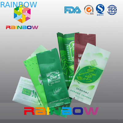 আর্দ্রতা প্রমাণ সাইড Gusset চা ব্যাগ প্যাকেজিং সঙ্গে টিয়ার নোট, সবুজ