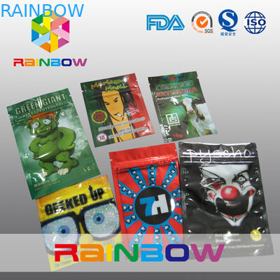 তিন সাইড সিল হার্বাল ধূপ প্যাকেজিং / স্পাইস Potpourri জিপার ব্যাগ