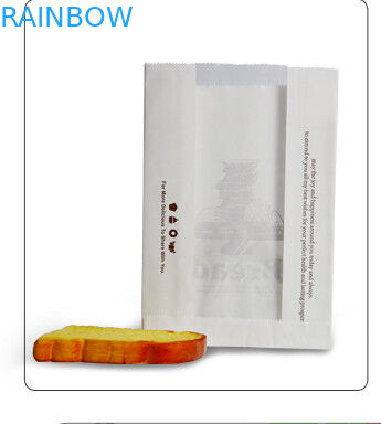 পেস্ট্রি এবং পনির টোস্ট প্যাকেজিং জন্য হোয়াইট কাস্টমাইজড পেপার ব্যাগ, দূরে ব্যাগ নিন