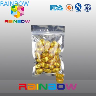 100g স্ন্যাক ব্যাগ প্যাকেজিং ফ্রন্ট ট্রান্সপেন্ট ফিরে জিমার সঙ্গে ফয়েল