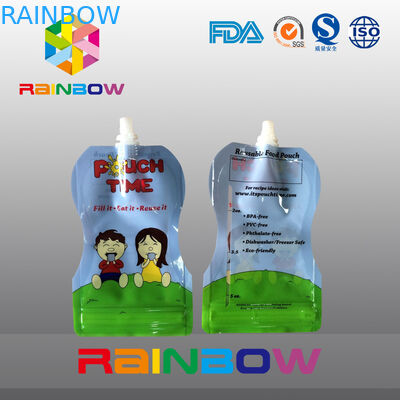 বিনামূল্যে টাইপ 5 ওজ স্ট্যান্ড আপ পাউচ প্যাকেজিং বাবু খাবারের জন্য জিপার রিক্লোসবেলে