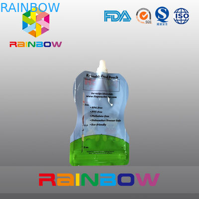 বিনামূল্যে টাইপ 5 ওজ স্ট্যান্ড আপ পাউচ প্যাকেজিং বাবু খাবারের জন্য জিপার রিক্লোসবেলে