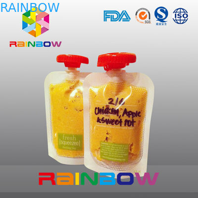 কাস্টম ডিজাইন খাদ্য গ্রেড শিশুর খাদ্য জন্য স্পাউট সঙ্গে পাউন্ড স্ট্যান্ড