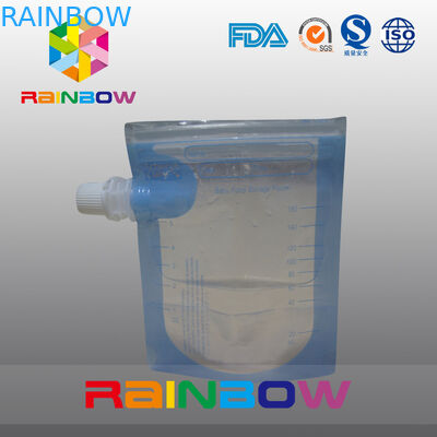 ট্রান্সপারেন্ট সাইড গেসেট পাউচ ওয়াটার / বেভারেজ, জিপারের সাথে ডপ্যাক